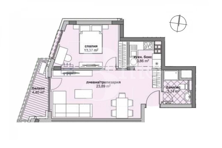 Двустаен апартамент в София, Люлин 6 - 68 кв.м за 1370 €/кв.м - Снимка #1