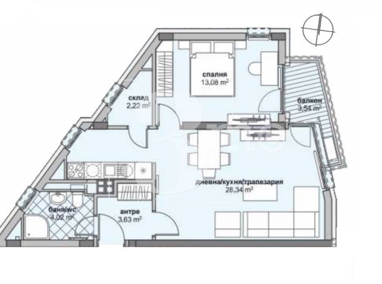 Двустаен апартамент в София, Люлин 6 - 82 кв.м за 1338 €/кв.м - Снимка #1