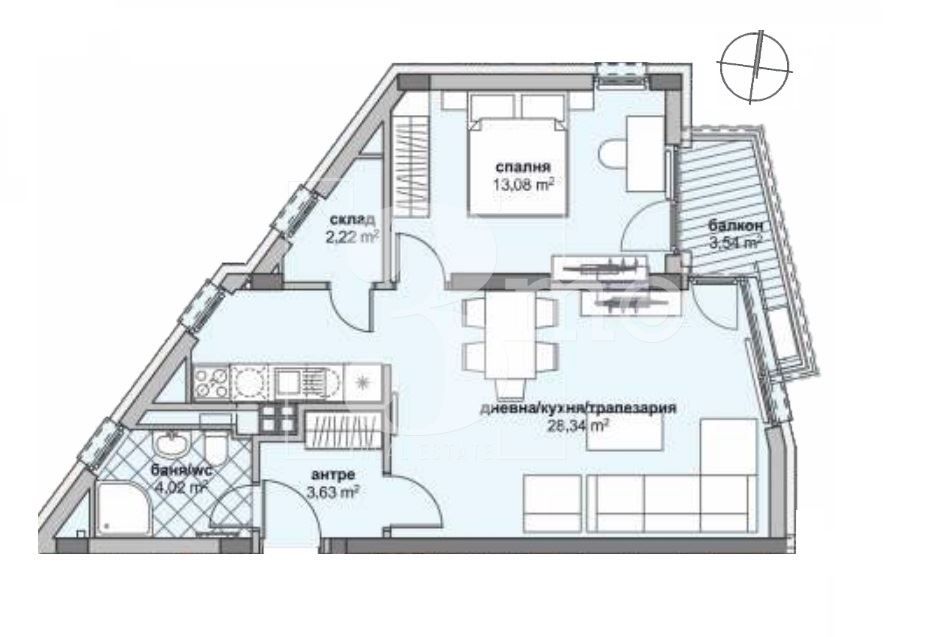 Двустаен апартамент в София, Люлин 6 - 82 кв.м за 1338 €/кв.м - Снимка #1