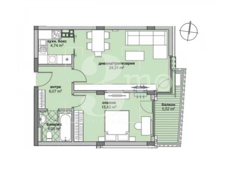 Двустаен апартамент в София, Люлин 6 - 83 кв.м за 1343 €/кв.м - Снимка #1