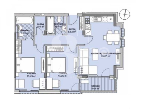 Тристаен апартамент в София, Люлин 6 - 109 кв.м за 1446 €/кв.м - Снимка #1