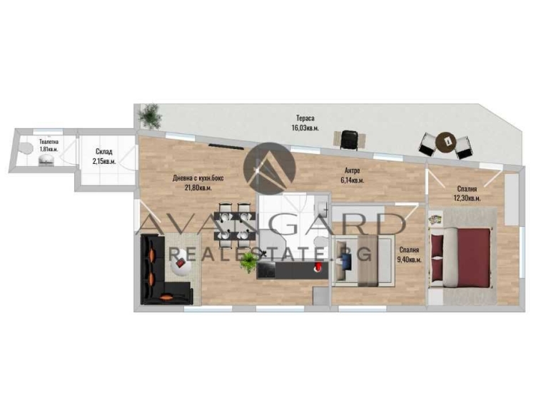 Тристаен апартамент в Пловдив, Център - 112 кв.м за 1020 €/кв.м - Снимка #1