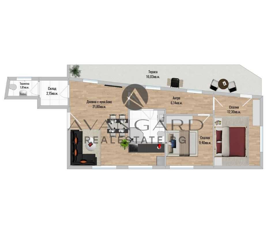 Тристаен апартамент в Пловдив, Център - 112 кв.м за 1020 €/кв.м - Снимка #1