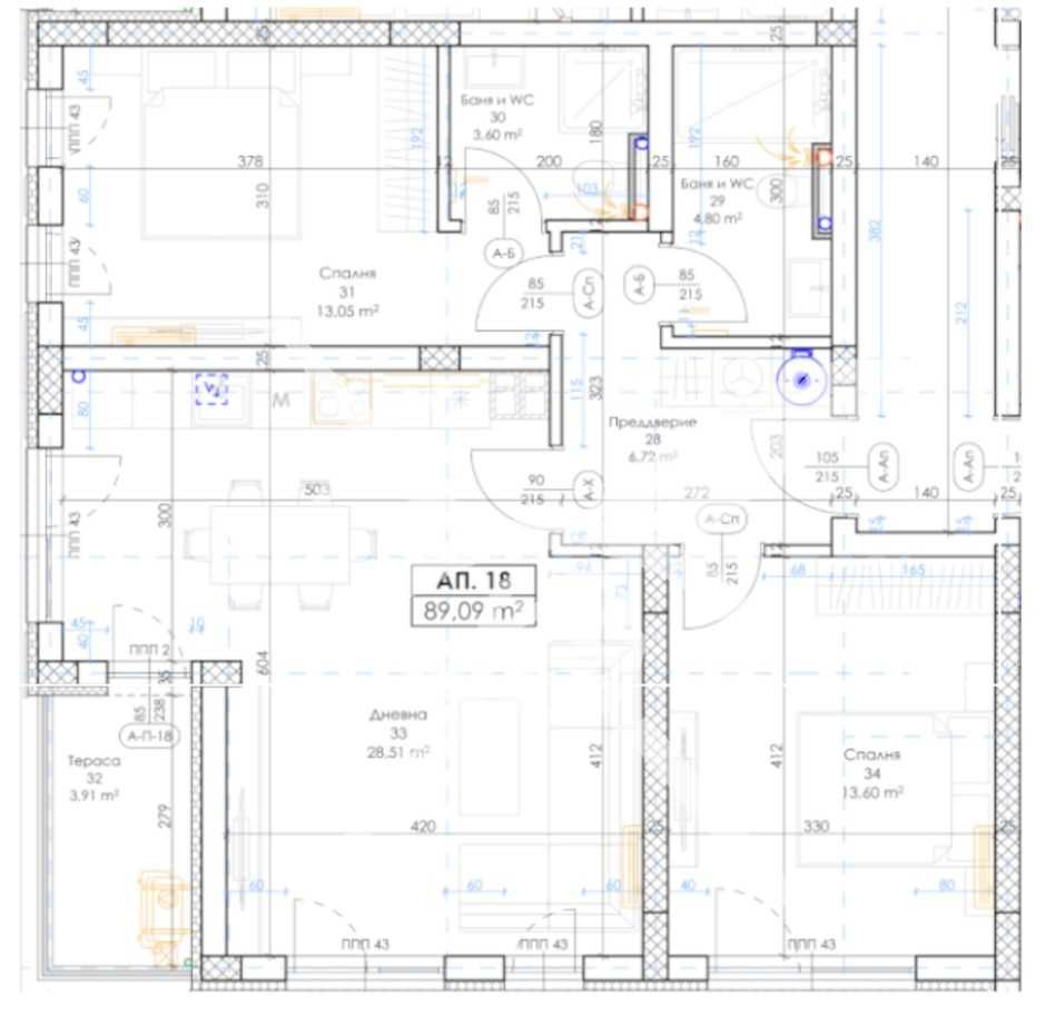 Тристаен апартамент в Пловдив, Беломорски - 105 кв.м за 1109 €/кв.м - Снимка #1