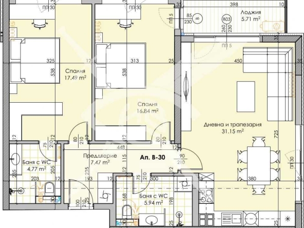 Тристаен апартамент в Пловдив, Кършияка - 124 кв.м за 670 €/кв.м - Снимка #1