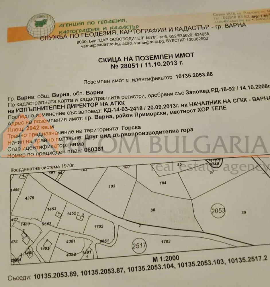 Парцел в Варна, Виница - 2942 кв.м за 21 €/кв.м - Снимка #1