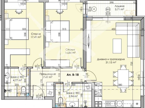 Тристаен апартамент в Пловдив, Кършияка - 124 кв.м за 1077 €/кв.м - Снимка #1