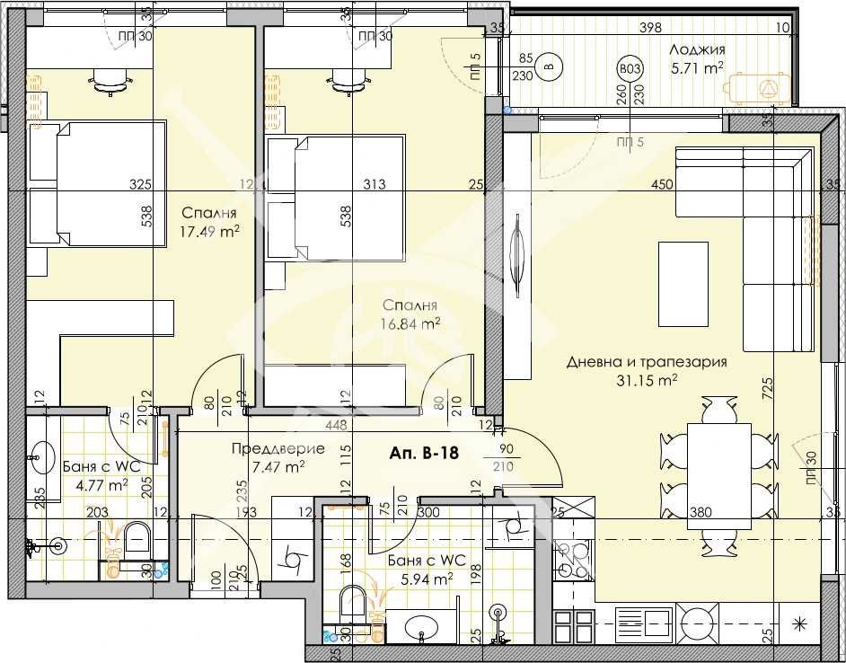 Тристаен апартамент в Пловдив, Кършияка - 124 кв.м за 1077 €/кв.м - Снимка #1