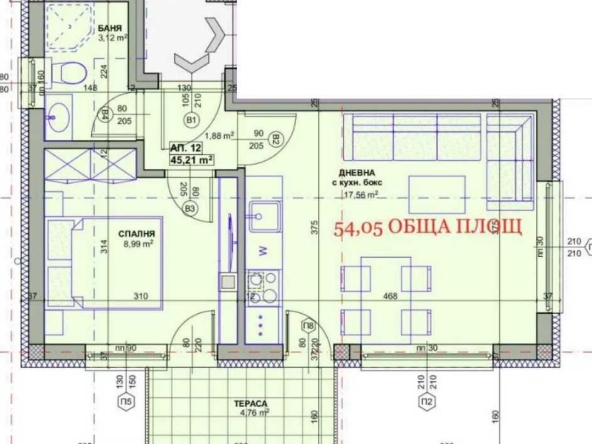 Двустаен апартамент в с. Владая, Област София-град - 54 кв.м за 996 €/кв.м - Снимка #1