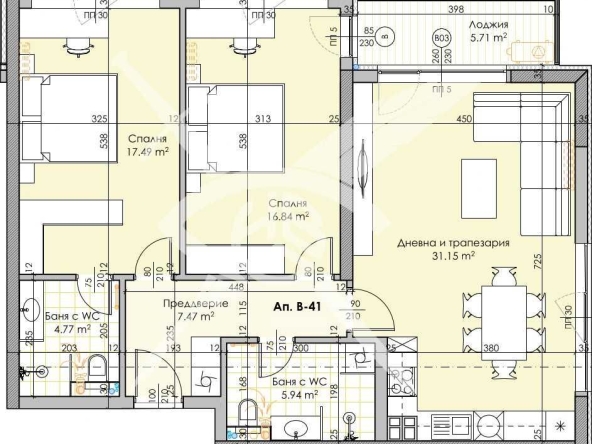 Тристаен апартамент в Пловдив, Кършияка - 124 кв.м за 1593 €/кв.м - Снимка #1