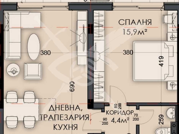 Двустаен апартамент в Варна, Виница - 68 кв.м за 1157 €/кв.м - Снимка #1
