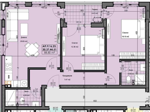 Тристаен апартамент в Пловдив, Гагарин - 111 кв.м за 981 €/кв.м - Снимка #1