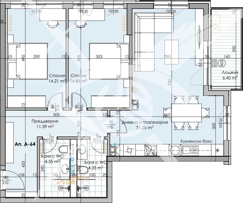 Тристаен апартамент в Пловдив, Кършияка - 121 кв.м за 1586 €/кв.м - Снимка #1
