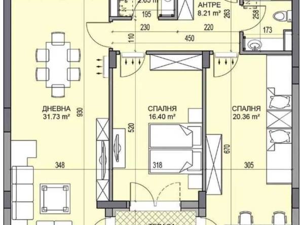 Тристаен апартамент в Пловдив, Гагарин - 122 кв.м за 811 €/кв.м - Снимка #1