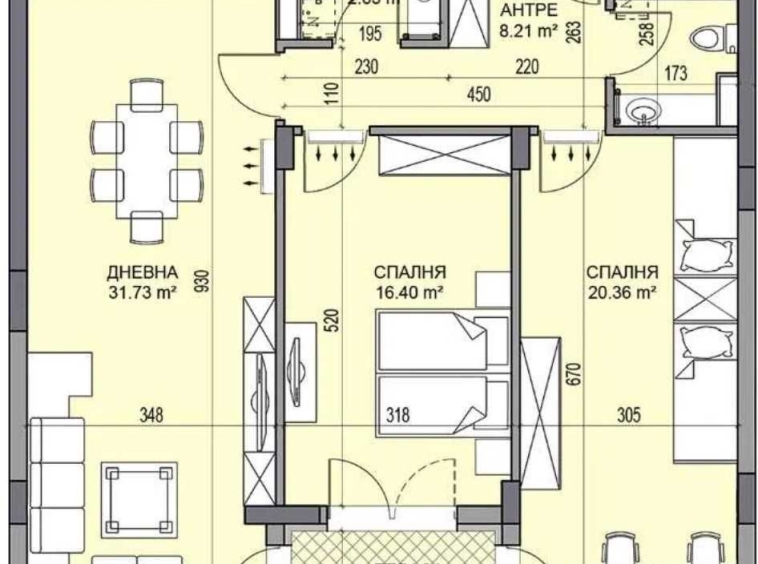 Тристаен апартамент в Пловдив, Гагарин - 122 кв.м за 811 €/кв.м - Снимка #1