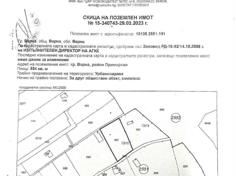 Парцел в Варна, Център - 554 кв.м за 91 €/кв.м - Снимка #1