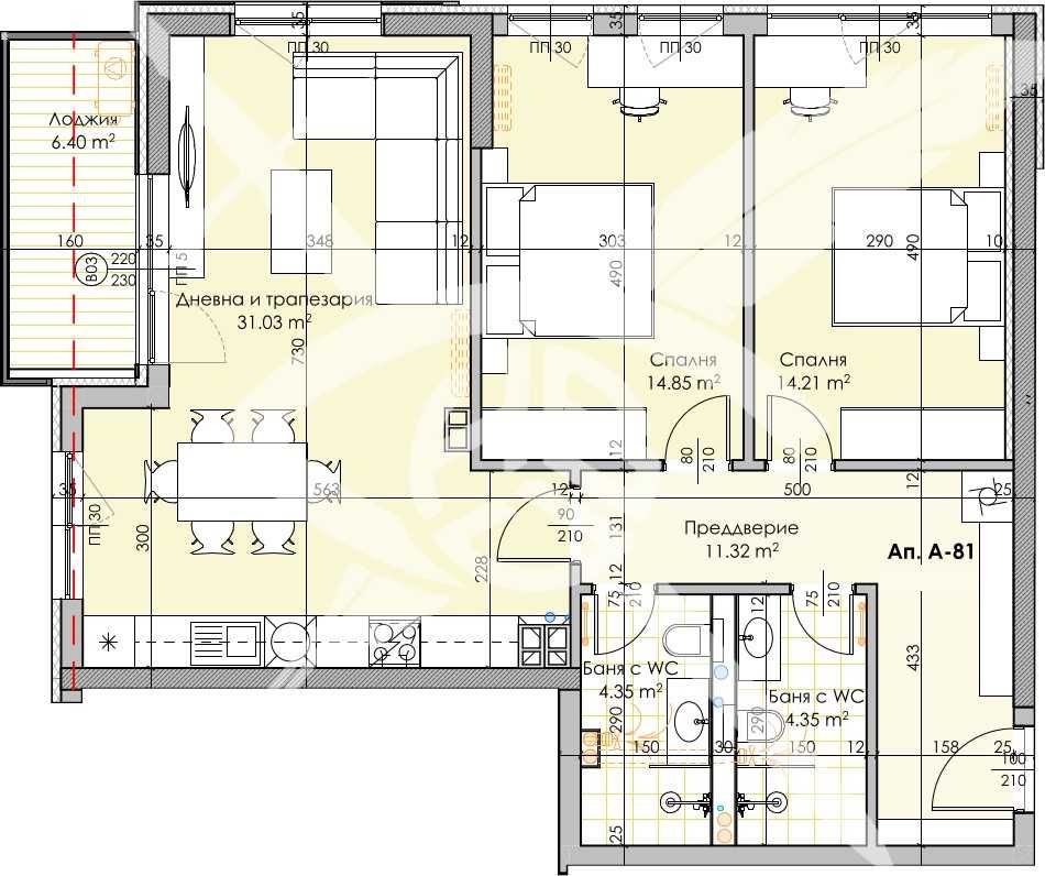 Тристаен апартамент в Пловдив, Кършияка - 120 кв.м за 1811 €/кв.м - Снимка #1