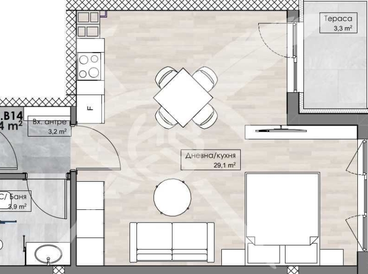 Едностаен апартамент в Пловдив, Кършияка - 53 кв.м за 560 €/кв.м - Снимка #1