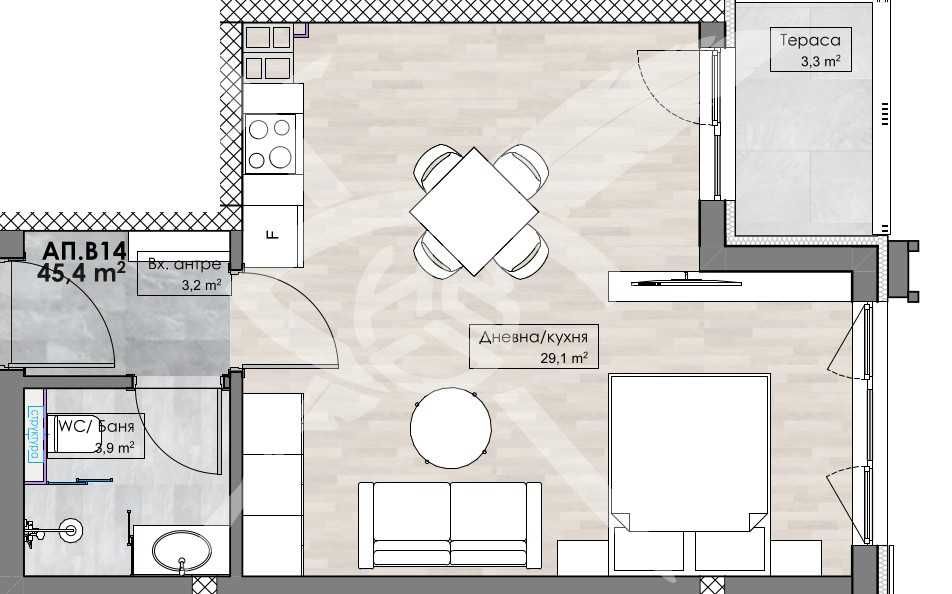 Едностаен апартамент в Пловдив, Кършияка - 53 кв.м за 560 €/кв.м - Снимка #1