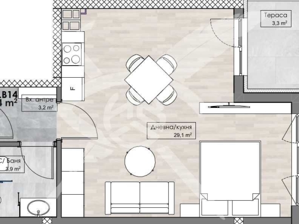 Едностаен апартамент в Пловдив, Кършияка - 53 кв.м за 1099 €/кв.м - Снимка #1