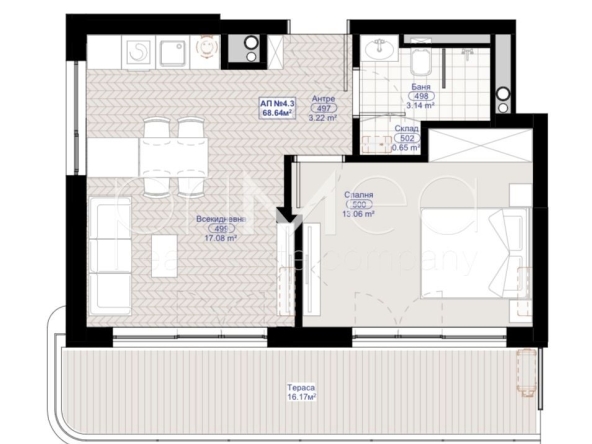 Двустаен апартамент в Черноморец - 69 кв.м за 864 €/кв.м - Снимка #1