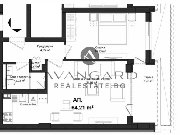 Двустаен апартамент в Пловдив, Кършияка - 73 кв.м за 924 €/кв.м - Снимка #1