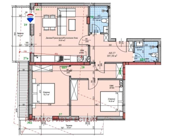 Тристаен апартамент в Русе, Широк център - 131 кв.м за 1298 €/кв.м - Снимка #1