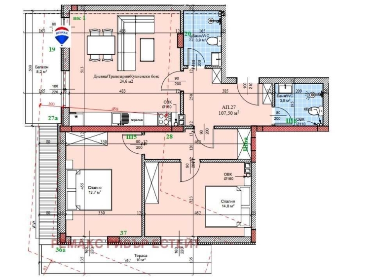 Тристаен апартамент в Русе, Широк център - 131 кв.м за 1298 €/кв.м - Снимка #1