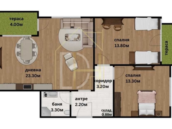 Тристаен апартамент в Пловдив, Беломорски - 95 кв.м за 552 €/кв.м - Снимка #1