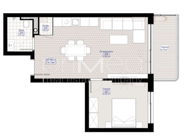 Двустаен апартамент в Черноморец - 71 кв.м за 767 €/кв.м - Снимка #1