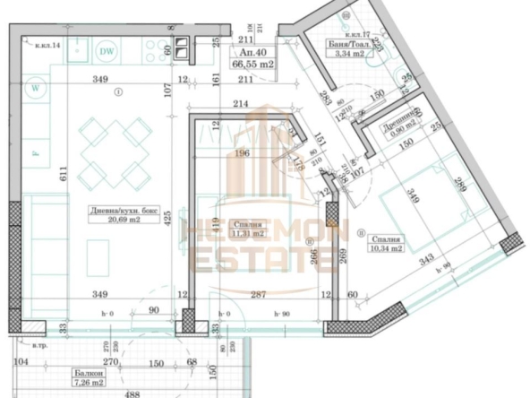Тристаен апартамент в Варна, Виница - 73 кв.м за 1693 €/кв.м - Снимка #1
