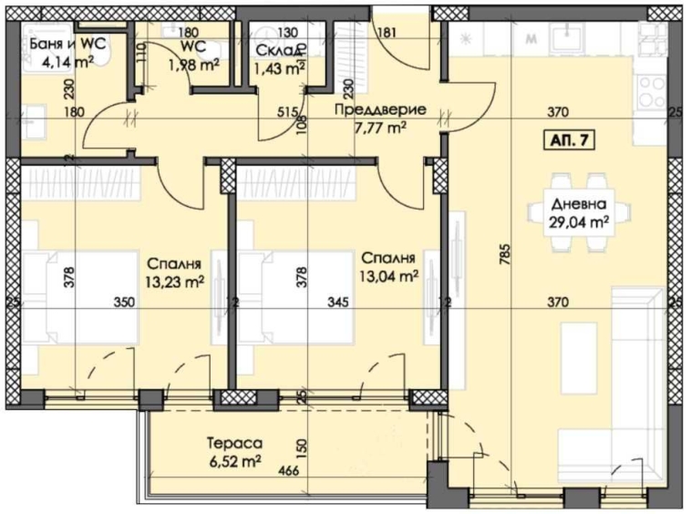 Тристаен апартамент в Пловдив, Тракия - 108 кв.м за 537 €/кв.м - Снимка #1