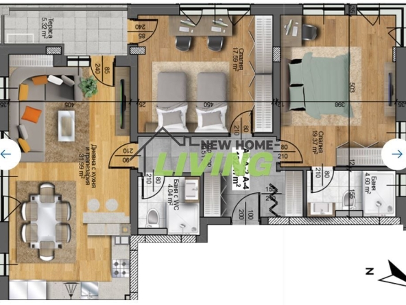 Тристаен апартамент в Пловдив, Христо Смирненски - 133 кв.м за 1524 €/кв.м - Снимка #1