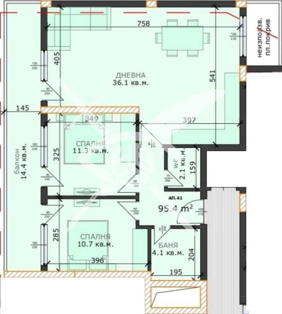 Тристаен апартамент в Варна, м-т Пчелина - 108 кв.м за 973 €/кв.м - Снимка #1
