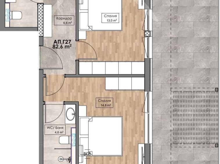 Тристаен апартамент в Пловдив, Кършияка - 273 кв.м за 391 €/кв.м - Снимка #1