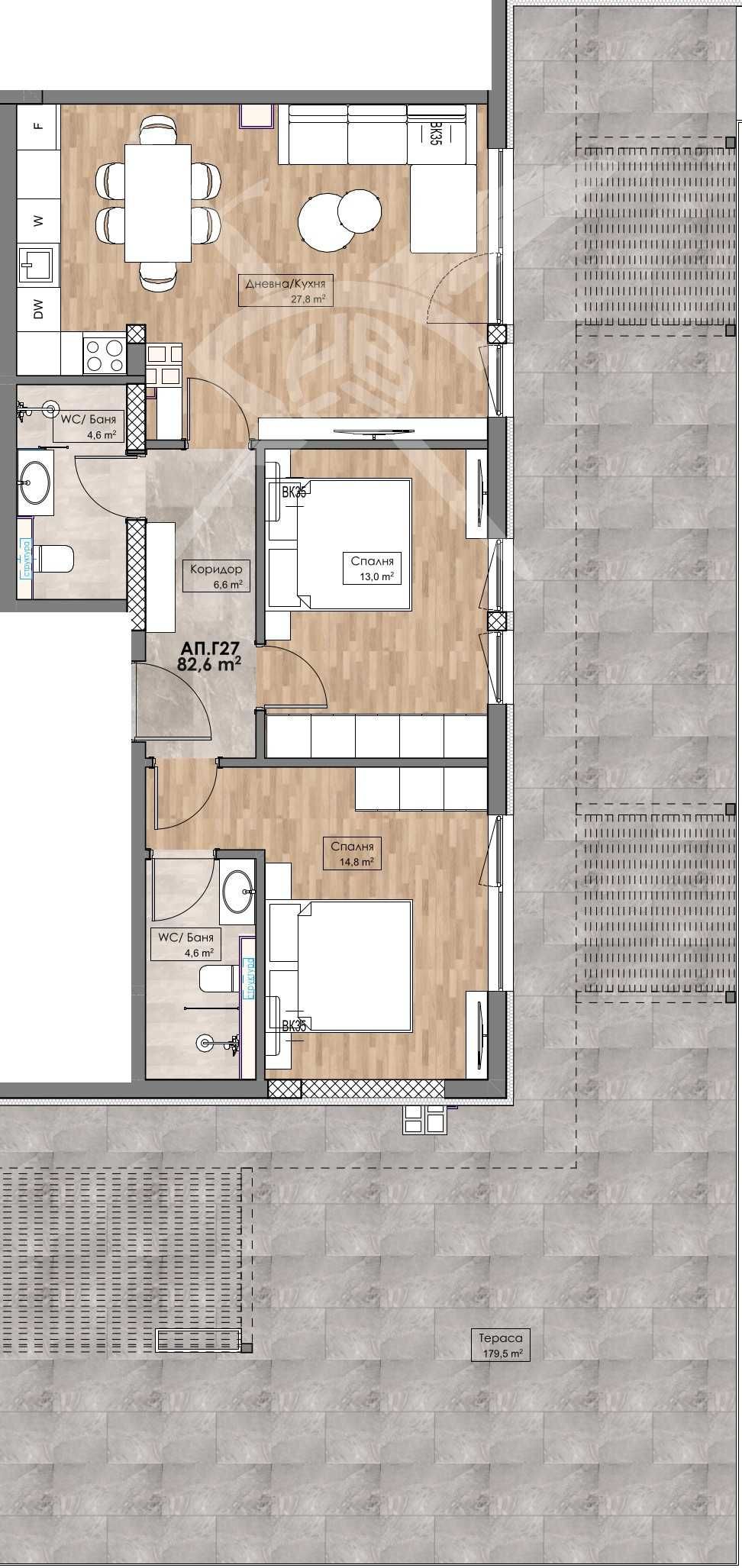 Тристаен апартамент в Пловдив, Кършияка - 273 кв.м за 391 €/кв.м - Снимка #1