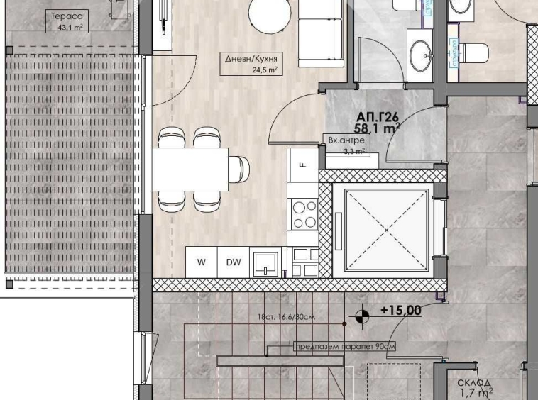 Двустаен апартамент в Пловдив, Кършияка - 108 кв.м за 894 €/кв.м - Снимка #1