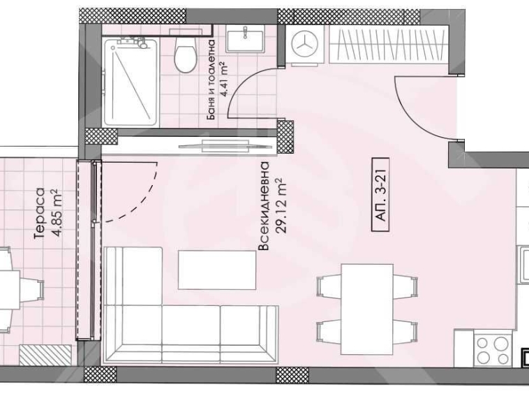 Дава се под наем Едностаен апартамент в Пловдив, Остромила - 52 кв.м за 52476.96 € - Снимка #1