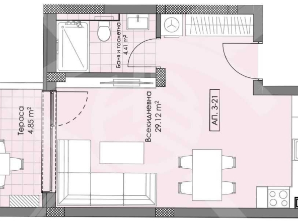Дава се под наем Едностаен апартамент в Пловдив, Остромила - 52 кв.м за 52610 € - Снимка #1