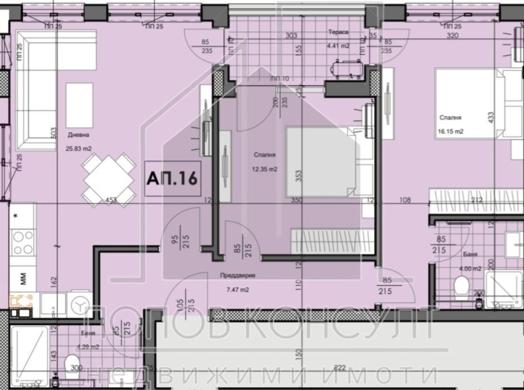 Тристаен апартамент в Пловдив, Кършияка - 121 кв.м за 1352 €/кв.м - Снимка #1