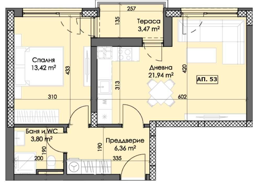 Двустаен апартамент в Пловдив, Тракия - 71 кв.м за 644 €/кв.м - Снимка #1