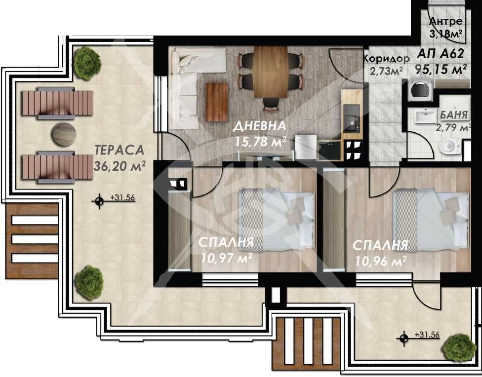 Тристаен апартамент в Пловдив, Кършияка - 106 кв.м за 855 €/кв.м - Снимка #1