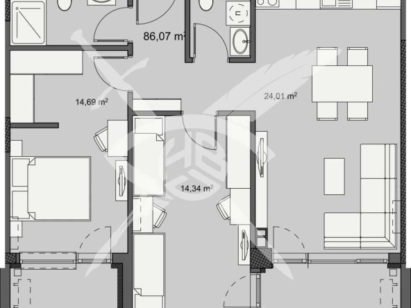 Тристаен апартамент в Бургас, Изгрев - 101 кв.м за 927 €/кв.м - Снимка #1