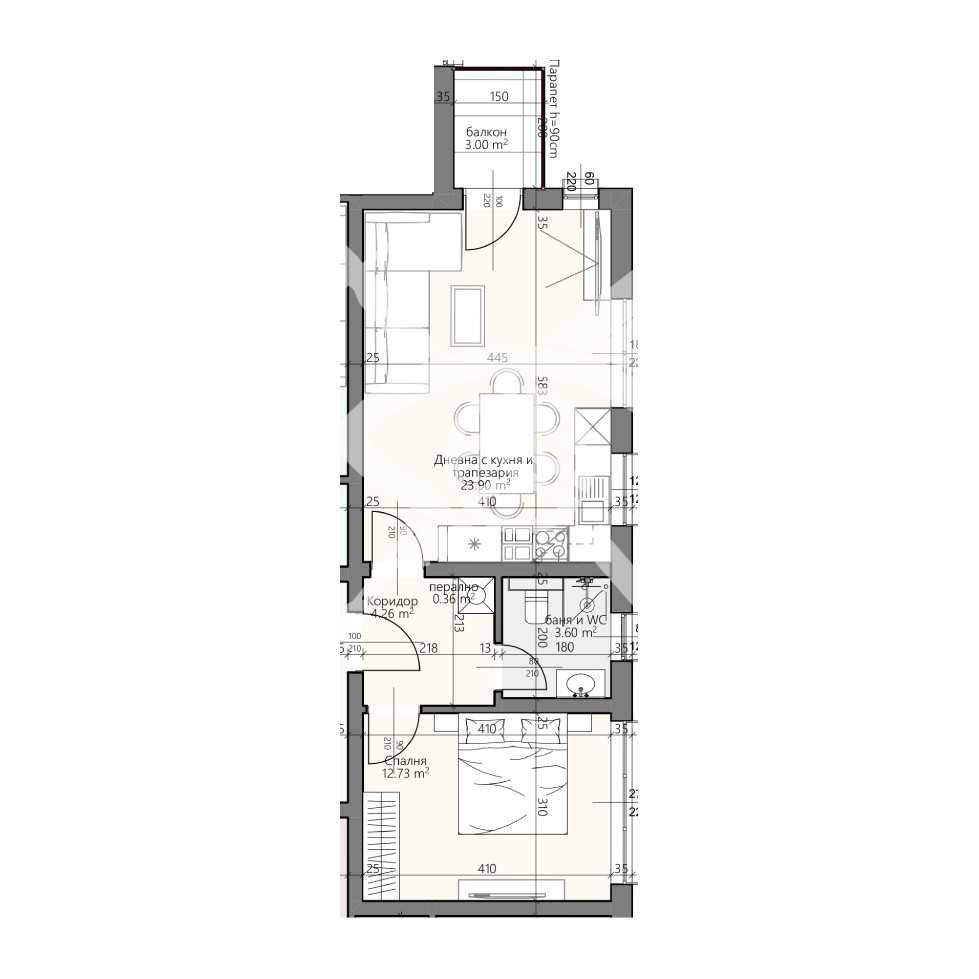 Двустаен апартамент в Пловдив, Христо Смирненски - 61 кв.м за 1009 €/кв.м - Снимка #1