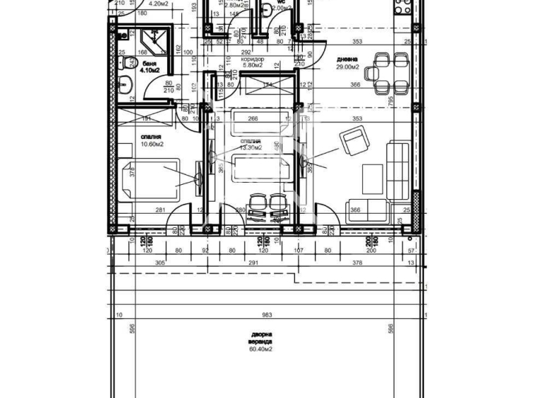 Тристаен апартамент в Пловдив, Остромила - 93 кв.м за 1125 €/кв.м - Снимка #1