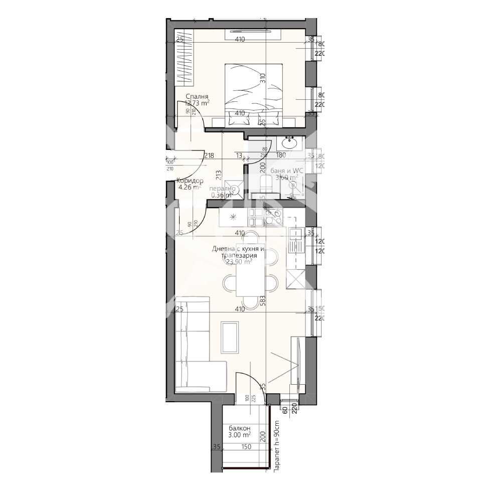Дава се под наем Двустаен апартамент в Пловдив, Христо Смирненски - 67 кв.м за 34430.1 € - Снимка #1