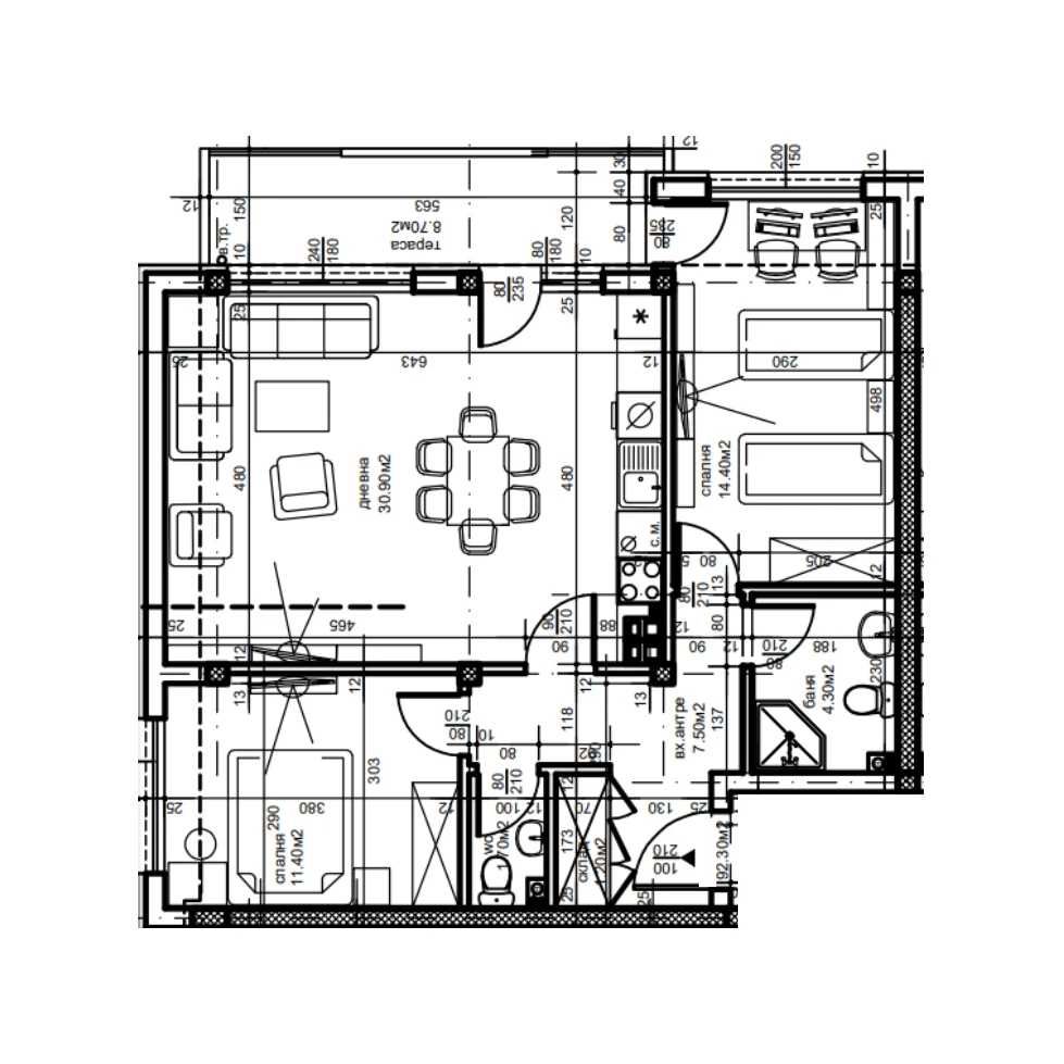 Тристаен апартамент в Пловдив, Южен - 104 кв.м за 897 €/кв.м - Снимка #1