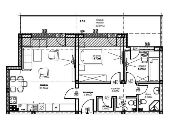 Тристаен апартамент в Пловдив, Южен - 110 кв.м за 799 €/кв.м - Снимка #1