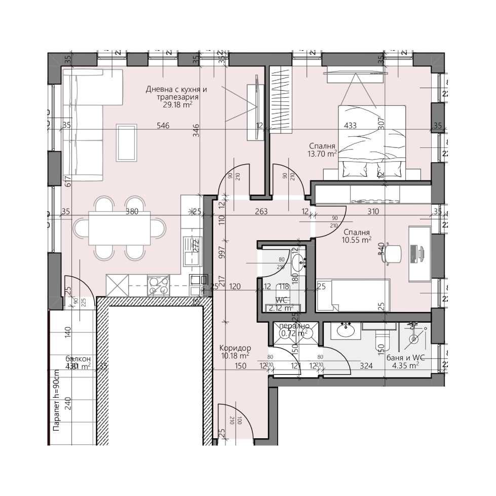 Тристаен апартамент в Пловдив, Кючук Париж - 108 кв.м за 1019 €/кв.м - Снимка #1