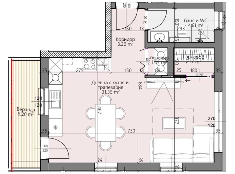 Двустаен апартамент в Пловдив, Христо Смирненски - 62 кв.м за 1000 €/кв.м - Снимка #1